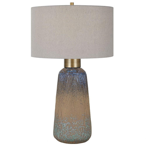 Ceramic Table Lamp with Embossed Design