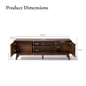 63" Mid-Century Modern TV Stand with Storage