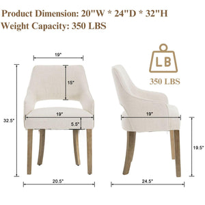 7-Piece Farmhouse Dining Table Set with Upholstered Chairs
