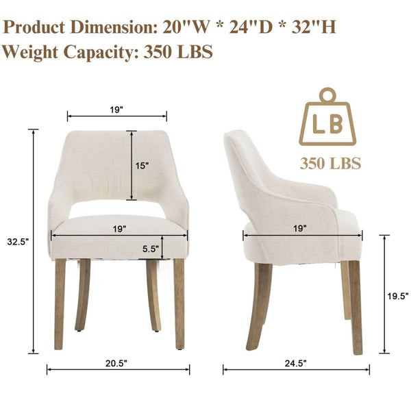 7-Piece Farmhouse Dining Table Set with Upholstered Chairs