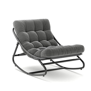 Outdoor Metal Rocking Chair with Thick Cushion – 450 lbs Capacity