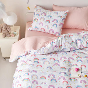 Rainbow Comforter Set for Girls – Twin 5-Piece Bed in a Bag