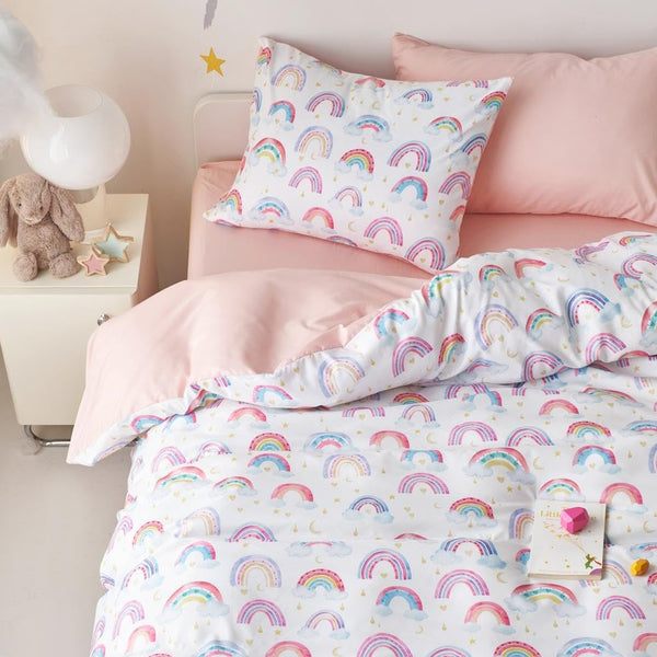 Rainbow Comforter Set for Girls – Twin 5-Piece Bed in a Bag