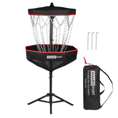 Portable Disc Golf Basket with 16 Heavy-Duty Chains