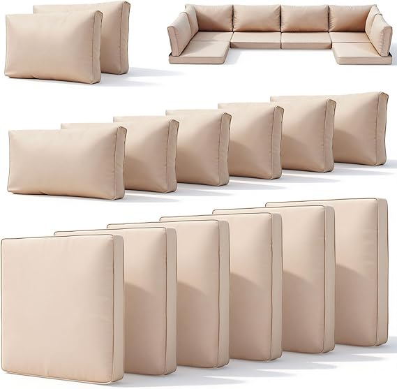 14-Piece Outdoor Patio Cushion Set with Removable Covers