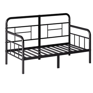 Twin Metal Daybed Frame with Storage and Modern Headboard