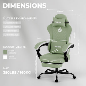 Ergonomic Gaming Chair with Massage & Footrest