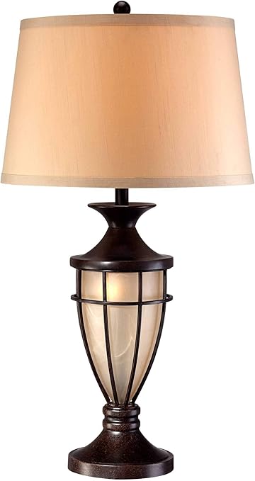 Mission Cage Table Lamps Set of 2 with Night Light, 33" Tall