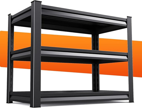 TXTDPL 5-Tier Garage Shelving,Storage Shelves 3000 LBS, Metal Garage Shelving Easy Assembly, Adjustable Garage Storage Organization Shelf for Warehouse, Basement, Pantry, Black (72''HX46''WX20''D)