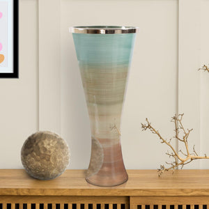 Flared Glass Vase — Brown Ombre, 23.75" Tall