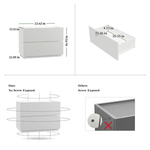 Stackable 2-Drawer Dresser Storage Cabinet