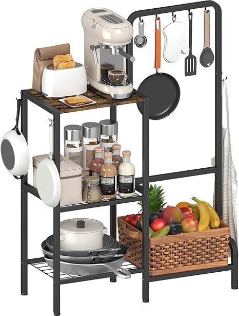 3-Tier Kitchen Baker's Rack with Microwave Stand & Coffee Bar