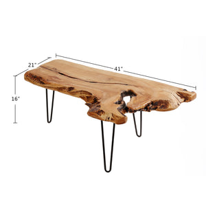 Live Edge Cedar Wood Coffee Table