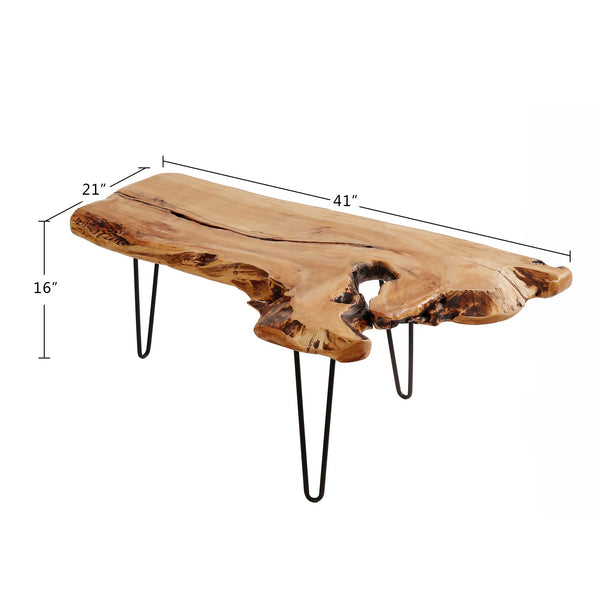 Live Edge Cedar Wood Coffee Table
