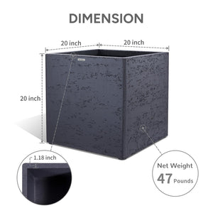 20-Inch Square Concrete Planter
