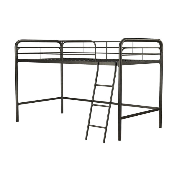 Junior Metal Loft Bed with Ladder & Guardrails – Twin & Full