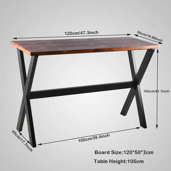 Rectangular Bar Height Pub Table with Metal Frame