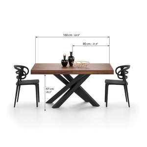 Extendable Dining Table with Black Crossed Legs, Seats 6–10