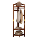 Corner Coat Rack with Storage Basket & Hooks