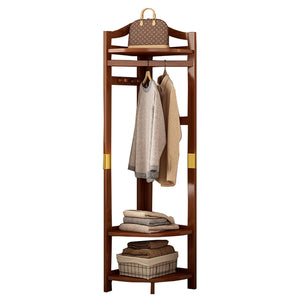 Corner Coat Rack with Storage Basket & Hooks