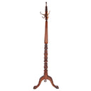 Mahogany Coat Tree Free Standing with Brass Hooks