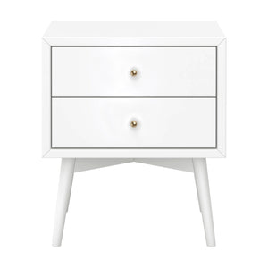 Wood Nightstand with 2 Drawers – Kids & Guest Bedroom Bedside Table