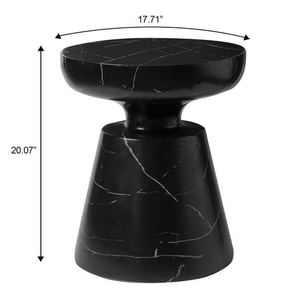 Round Fiberstone Pedestal Side Table