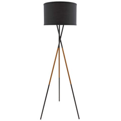 Tripod Floor Lamp with Drum Shade – 60" Metal Standing Lamp