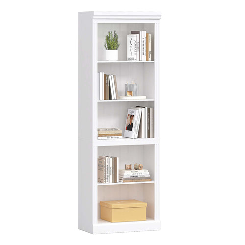 5-Tier Tall Bookshelf with Adjustable Shelves
