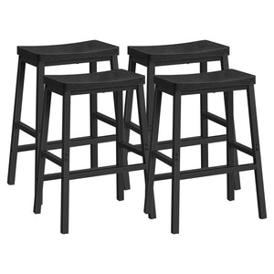 Counter Height Bar Stools Set of 4, Saddle Seat with Footrests, Industrial Style