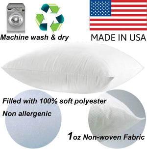 28x28 Hypoallergenic Throw Pillow Inserts – Set of 2