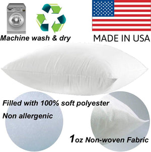 28x28 Hypoallergenic Throw Pillow Inserts – Set of 2