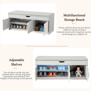 Lift Top Storage Bench with Cushioned Seat