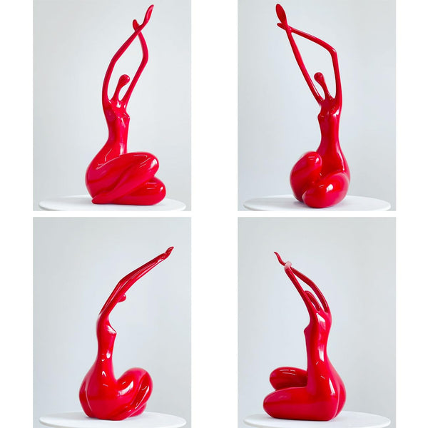 Yoga Lady Figurine Statue – Polyresin Home Decor Sculpture 13 Inch