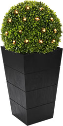 Artificial Boxwood Topiary with LED Lights & Pot