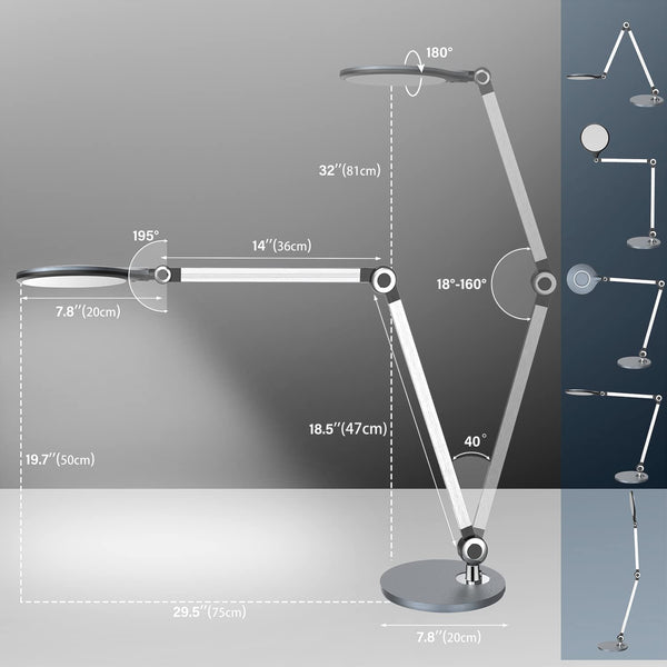 LED Swing Arm Desk Lamp with Wireless Charger