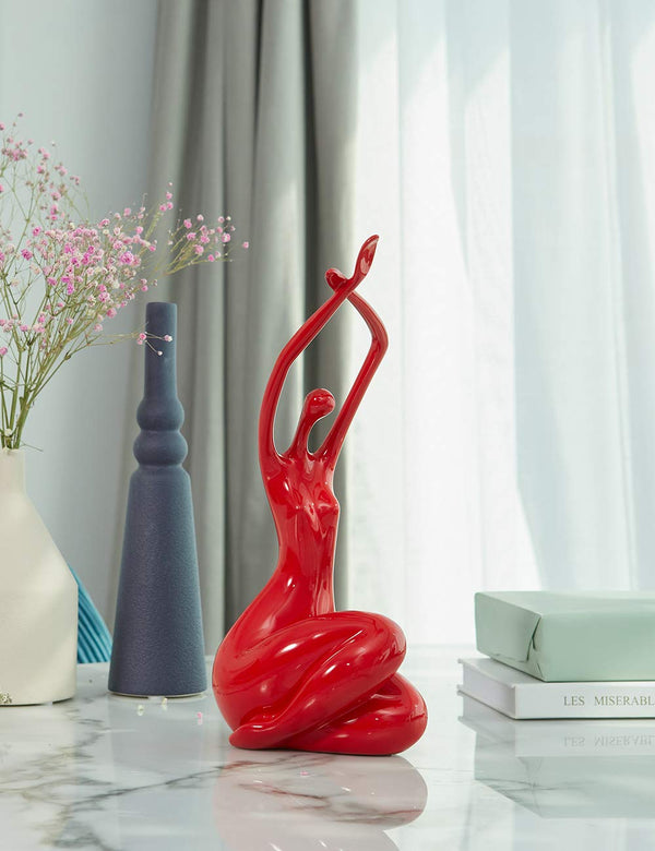 Yoga Lady Figurine Statue – Polyresin Home Decor Sculpture 13 Inch