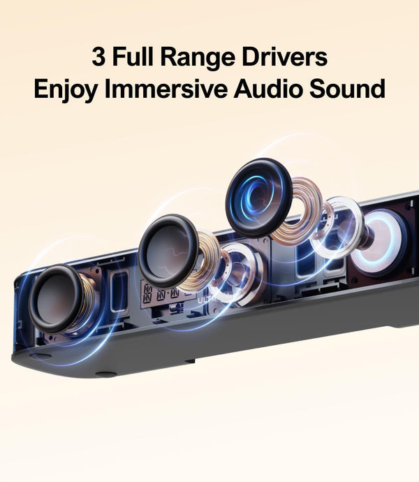 7.1ch Virtual Surround Sound Bar with 4 Surround Speakers & Subwoofer