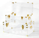 Clear Acrylic Storage Chest Set of 2 with Handles & Hasps