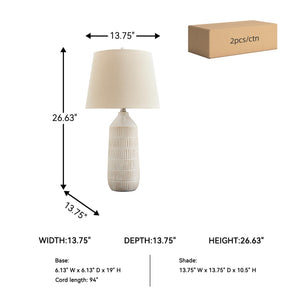 Ceramic Table Lamp Set of 2 – Beige