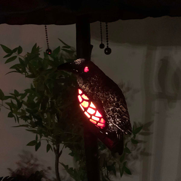 Tiffany Style Stained Glass Floor Lamp – Ravens & Moon
