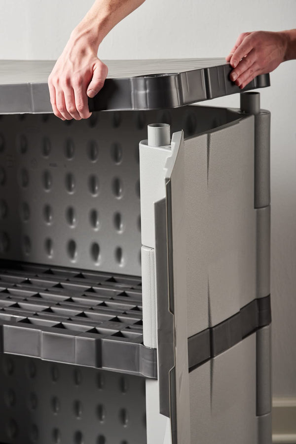 Freestanding Resin Storage Cabinet with Lockable Doors and Shelves