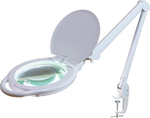 XL Bifocal LED Magnifying Lamp with Adjustable Arm & Clamp