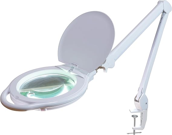 XL Bifocal LED Magnifying Lamp with Adjustable Arm & Clamp