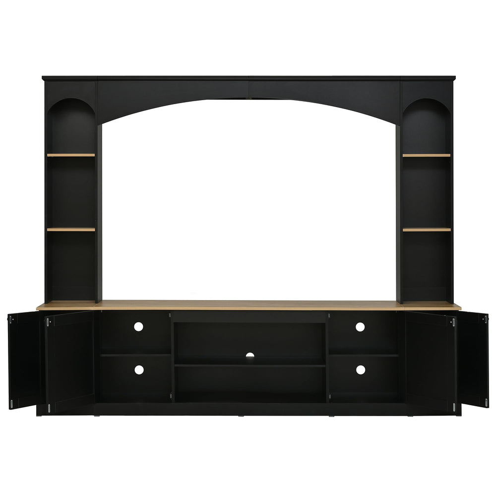 91" Arched Entertainment Center Wall Unit