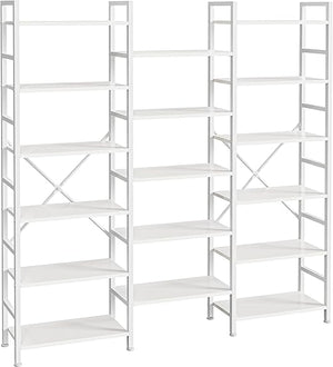 Industrial Ladder Bookshelf with Adjustable Shelves