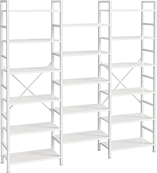 Industrial Ladder Bookshelf with Adjustable Shelves