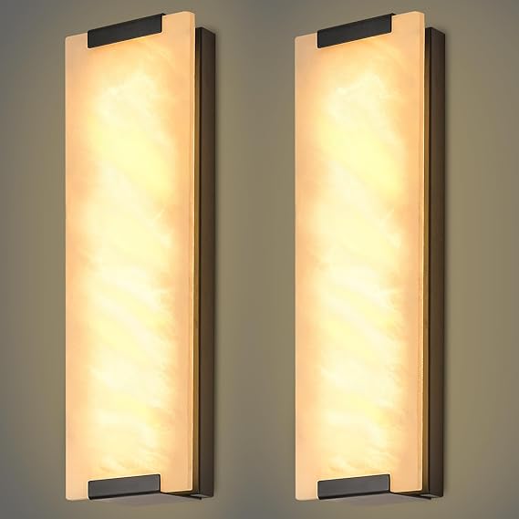 Alabaster Wall Sconce – Natural Marble Dimmable LED Wall Light