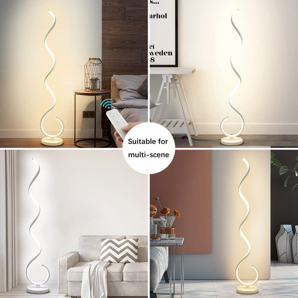Spiral LED Floor Lamp 40W Dimmable with Remote Control
