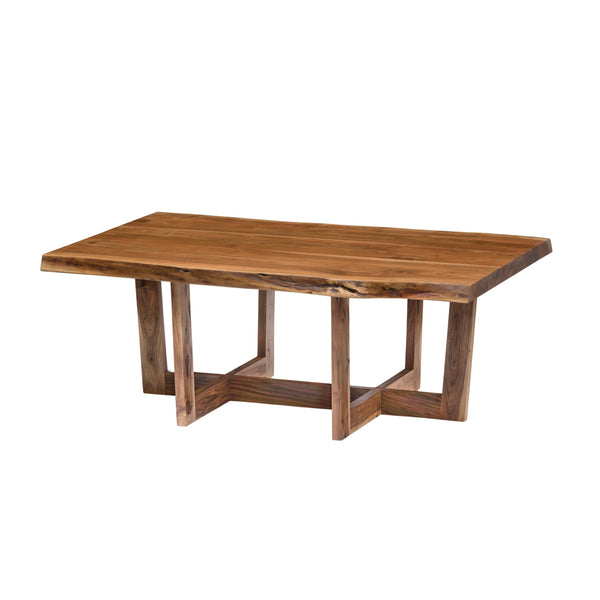 Live Edge Solid Acacia Wood Coffee Table with Natural Finish